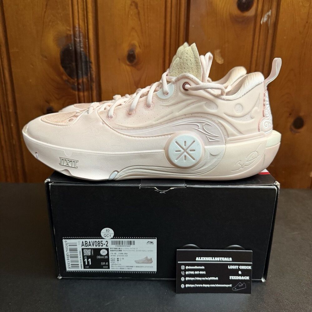 Li Ning Way Of Wade 12 Cherry Blossom Light Pink Size 11 Men (ABAV085-2)